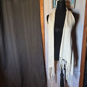 Body Central Black and Cream Open-Weave Knit Vest